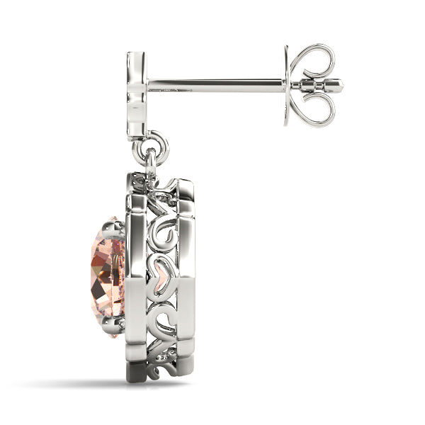 14K White Gold Lab Diamond Round Earrings