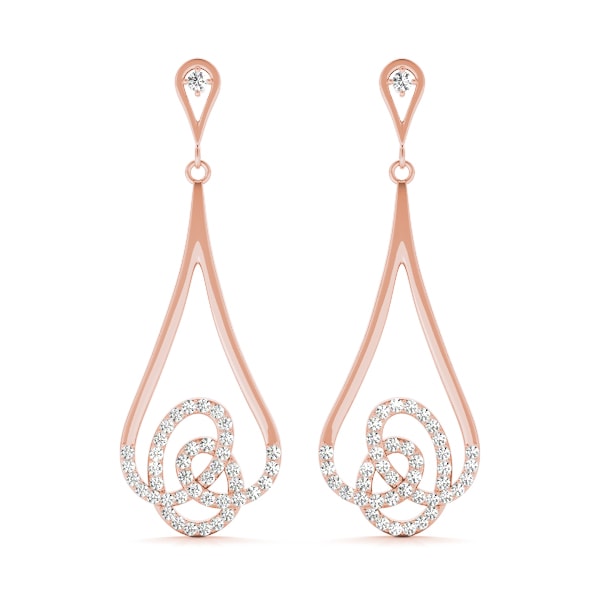 14K Rose Gold 1/3 ct tw Fashion Diamond Earring
