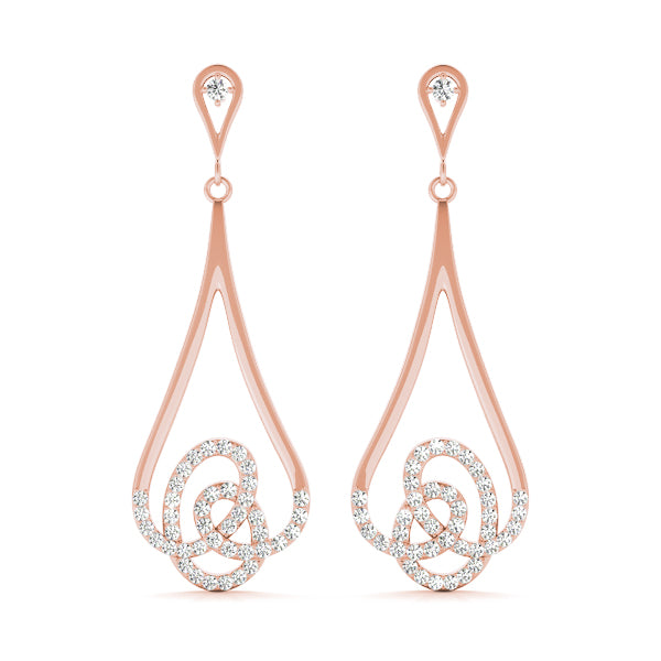 18K Rose Gold Lab Diamond Cluster Earrings