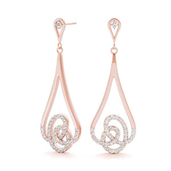 14K Rose Gold 1/3 ct tw Fashion Diamond Earring