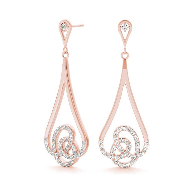 18K Rose Gold Lab Diamond Cluster Earrings