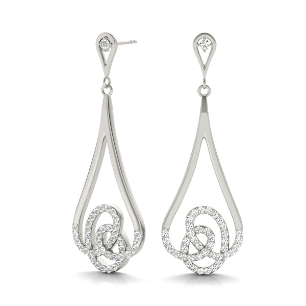 18K White Gold Lab Diamond Earring Pair