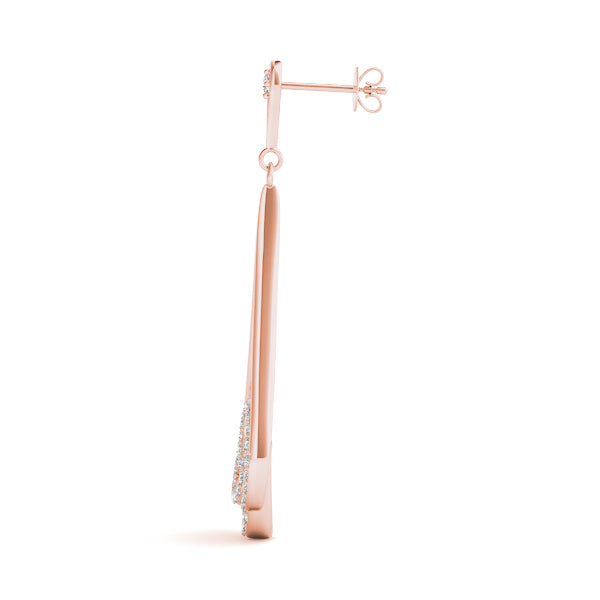 18K Rose Gold Lab Diamond Cluster Earrings