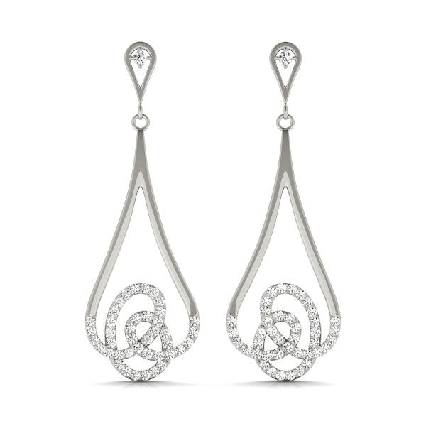 18K White Gold Lab Diamond Earring Pair