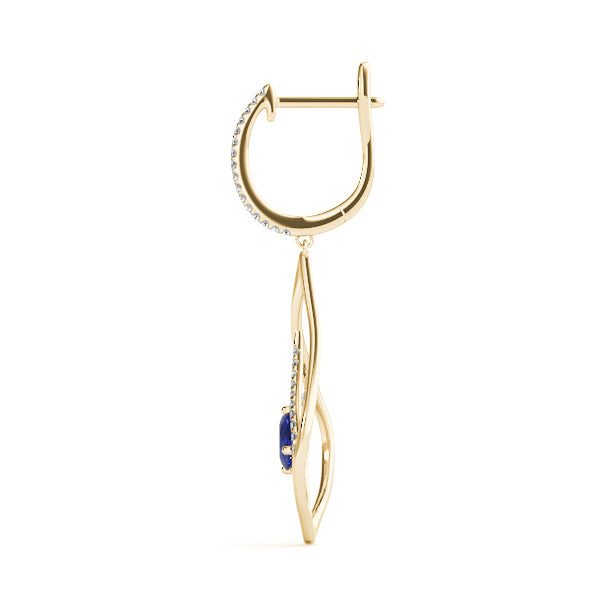 Yellow Gold Lab Diamond Oval Fashion Earrings