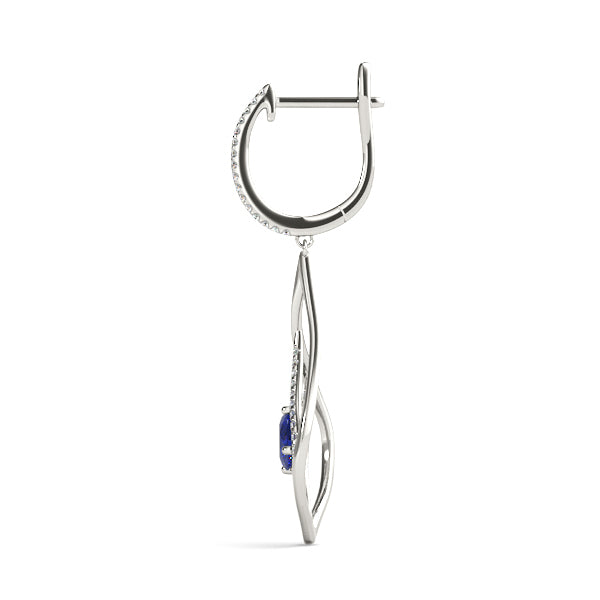Platinum Lab Diamond Oval Accent Earrings