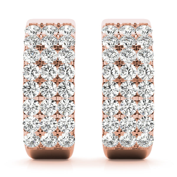 18K Rose Gold Lab Diamond J-Hoop Earrings