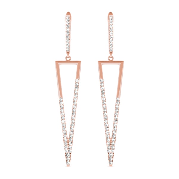 18K Rose Gold 1/3 ct tw Fashion Diamond Earring