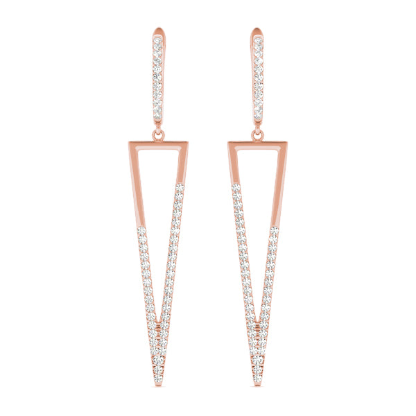18K Rose Gold Lab Diamond Fashion Earrings