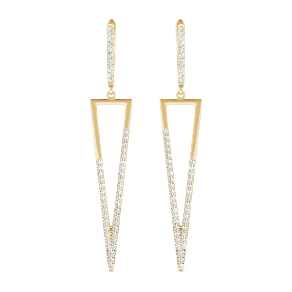14K Yellow Gold Multi-Diamond Fashion Earrings