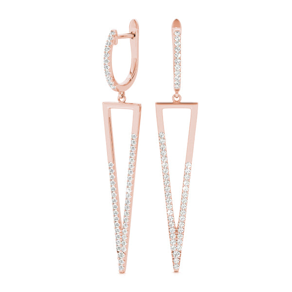 18K Rose Gold Lab Diamond Fashion Earrings