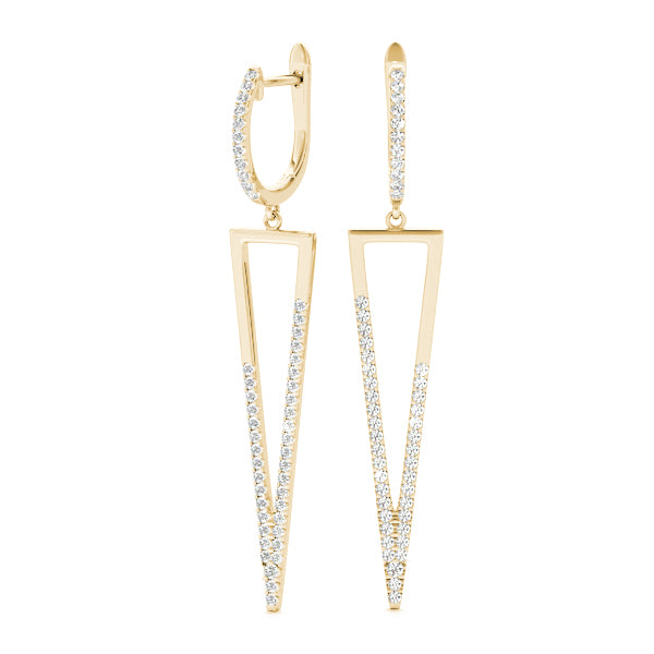 18K Yellow Gold Lab Diamond Fashion Earrings