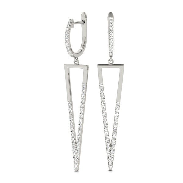 White Gold Lab Diamond Fashion Earring Set