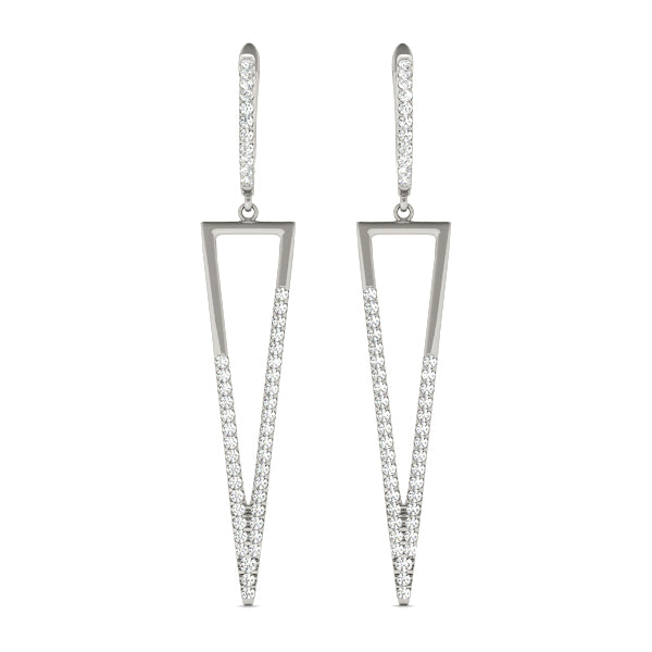 Platinum White Diamond Fashion Earrings