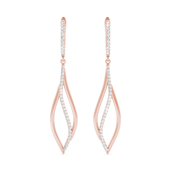 14K Rose Gold 1/5 ct tw Fashion Diamond Earring