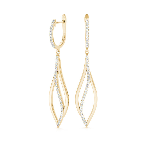 14K Yellow Gold Multi-Diamond Fashion Earrings