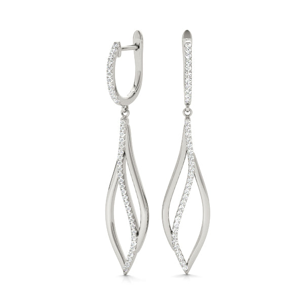 White Platinum Multi-Diamond Fashion Earrings