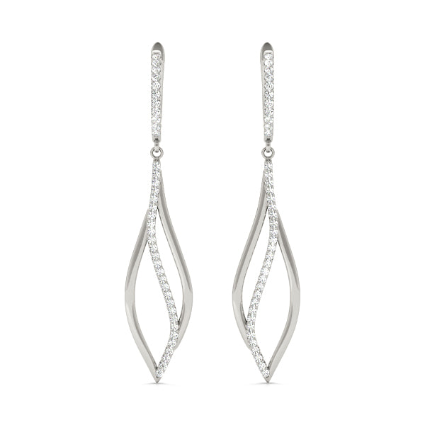 White Gold Lab Diamond Fashion Earring Set