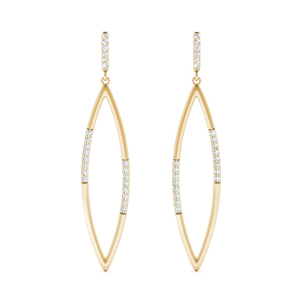 18K Yellow Gold 1/10 ct tw Fashion Diamond Earring