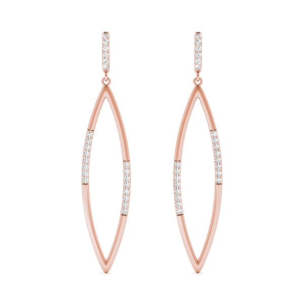 14K Rose Gold 1/10 ct tw Fashion Diamond Earring