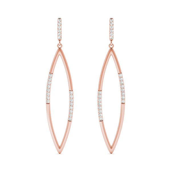 Rose Gold Lab Diamond Fashion Earring Pair