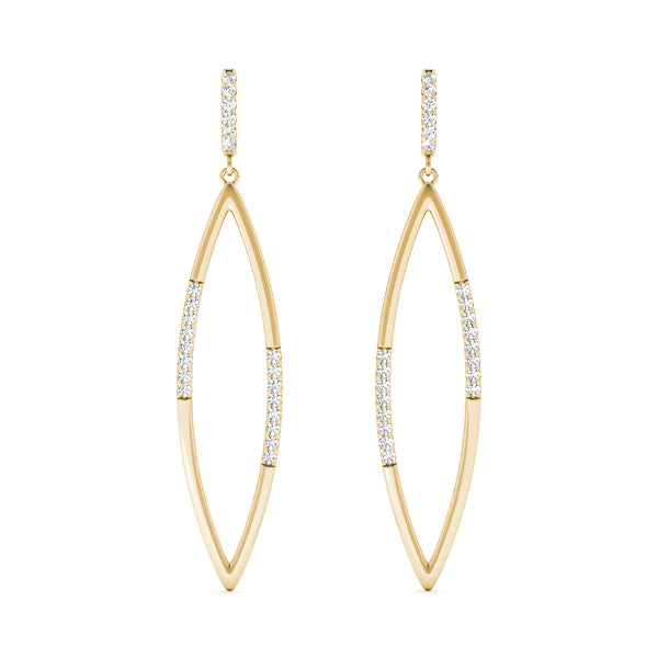 18K Yellow Gold Lab Diamond Fashion Earrings