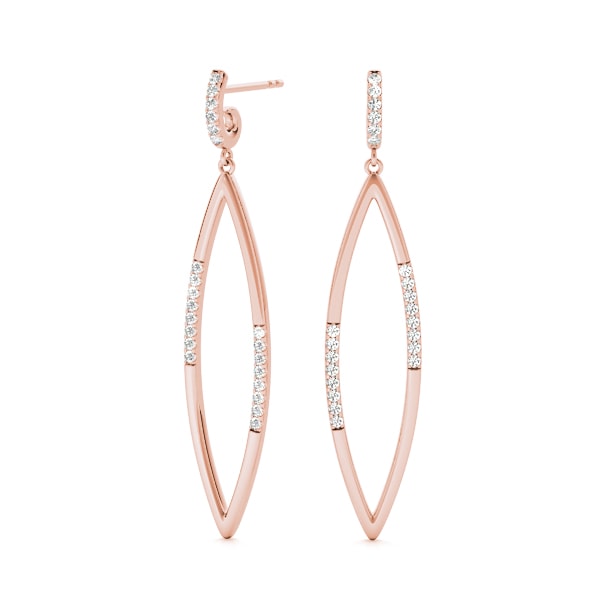 14K Rose Gold 1/10 ct tw Fashion Diamond Earring