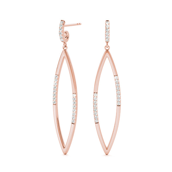 Rose Gold Lab Diamond Fashion Earring Pair