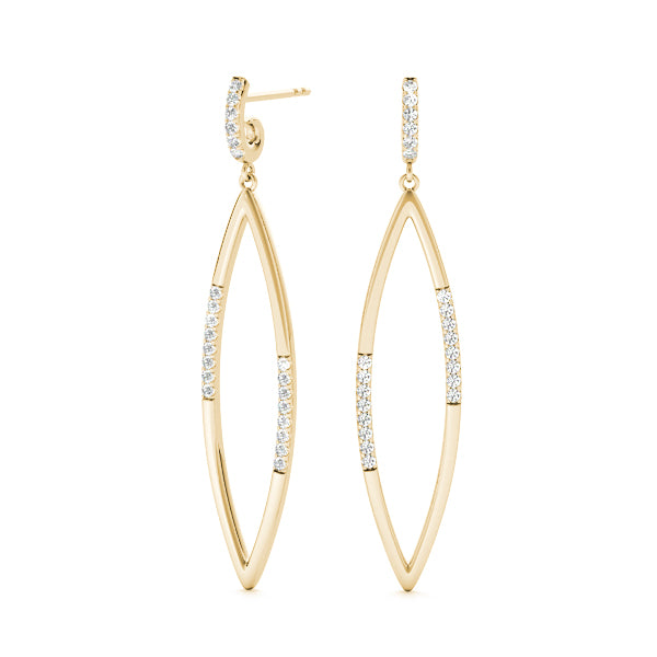 18K Yellow Gold Lab Diamond Fashion Earrings