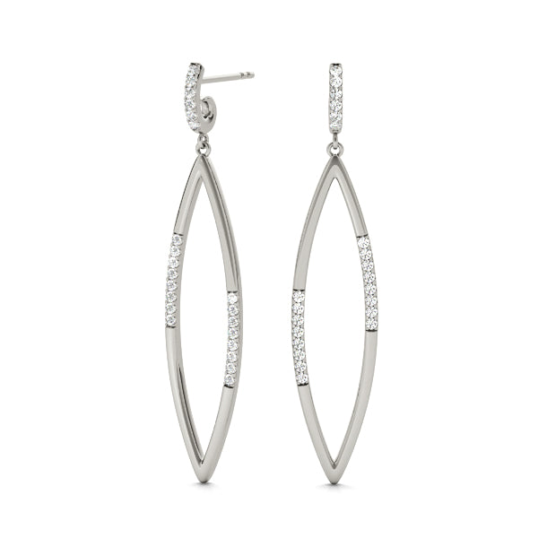 14K White Gold Diamond Fashion Earrings
