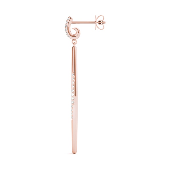 18K Rose Gold 1/10 ct tw Fashion Diamond Earring