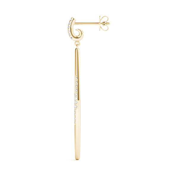 14K Yellow Gold Lab Diamond Fashion Earrings