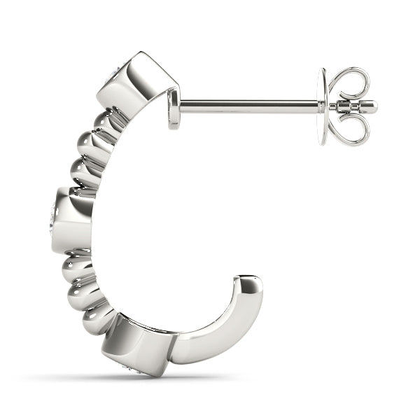 White Gold Lab Diamond J-Hoop Earrings 0.45ctw
