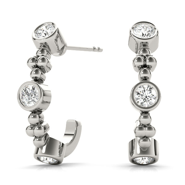 White Gold Lab Diamond J-Hoop Earrings 0.45ctw