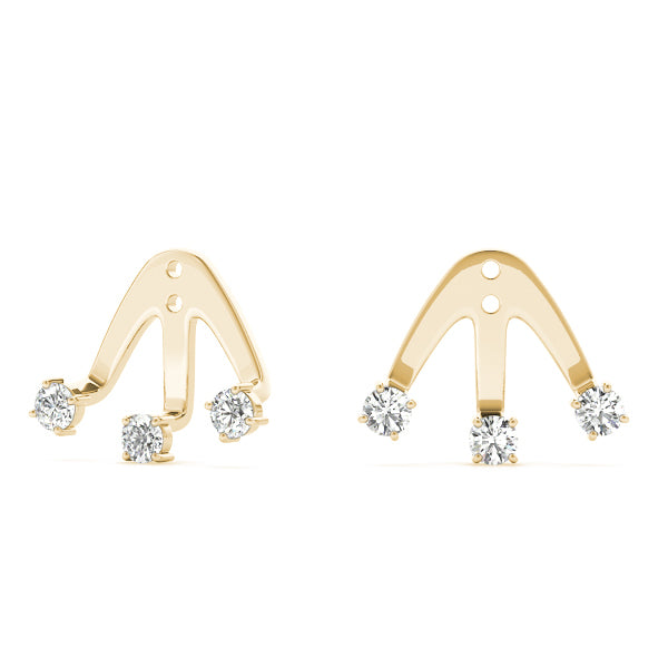 18K Yellow Gold Diamond Earring Jackets