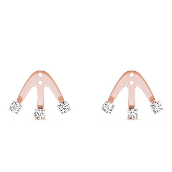 18K Rose Gold 1/10 ct tw Fashion Diamond Earring