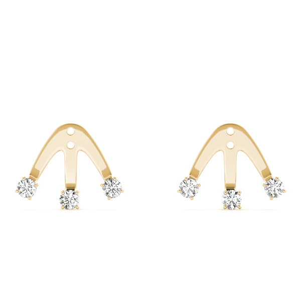 18K Yellow Gold Diamond Earring Jackets