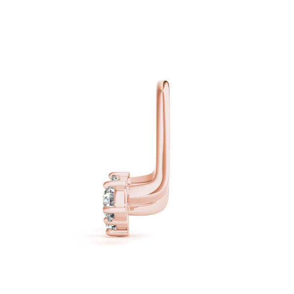 18K Rose Gold Lab Diamond 3-Stone Earring Jackets