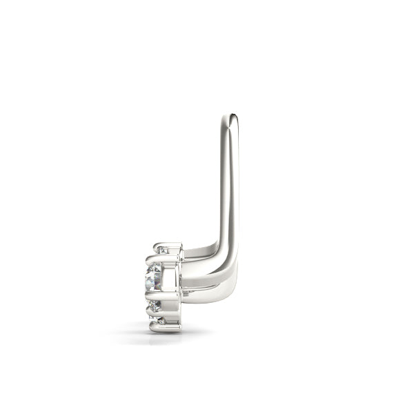 14K White Gold 3-Stone Diamond Earring Jackets