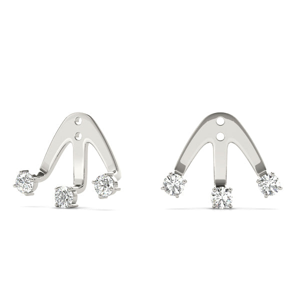 Lab Diamond 3-Stone Earring Jackets