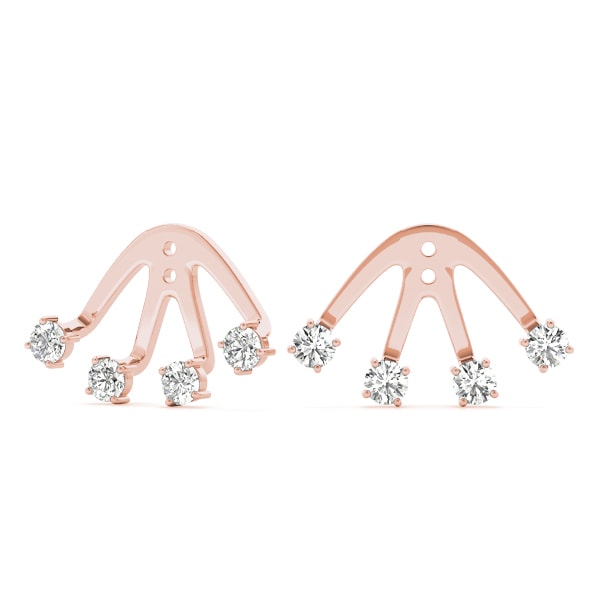 18K Rose Gold 1/15 ct tw Fashion Diamond Earring