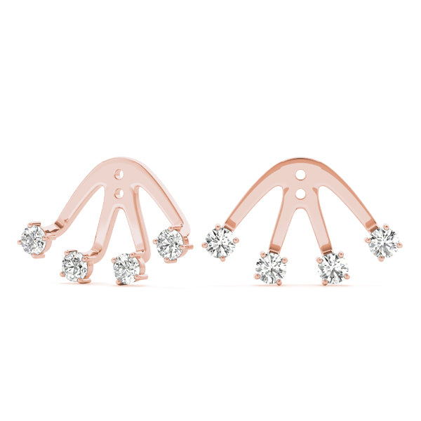 4-Stone Lab Diamond Rose Gold Earring Jackets
