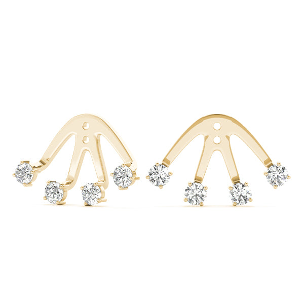 Yellow Gold 4-Stone Lab Diamond Earring Jackets