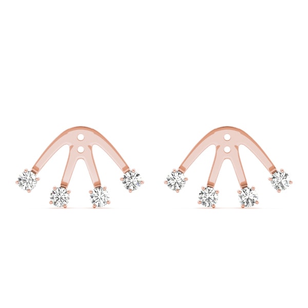 14K Rose Gold 1/15 ct tw Fashion Diamond Earring