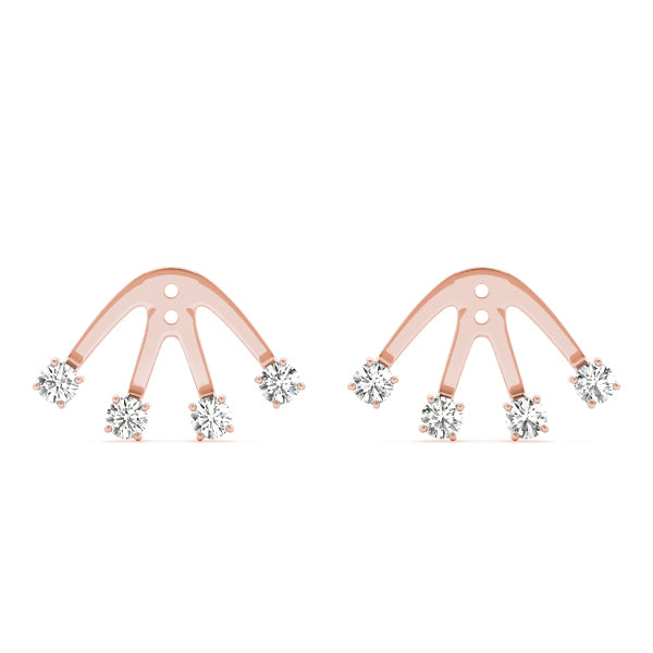 4-Stone Rose Gold Diamond Earring Jackets