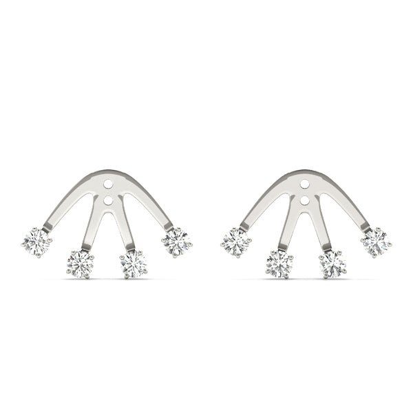 White 14K Gold Lab Diamond Earring Jackets