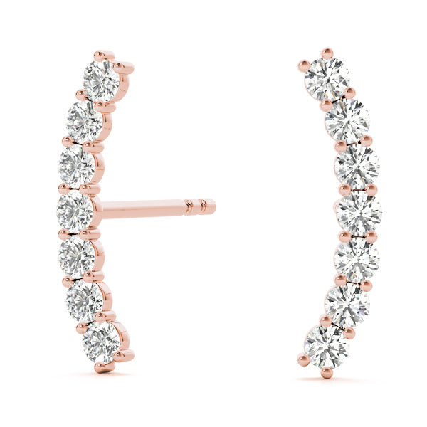 5-Stone Rose Gold Lab Diamond Earring Jackets