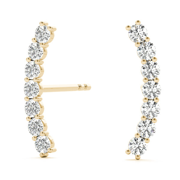 14K Yellow Gold 5 Stone Lab Diamond Earring Jackets