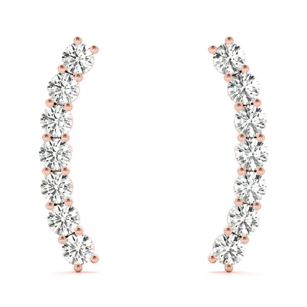 Rose Gold 5-Stone Lab Diamond Earring Jackets