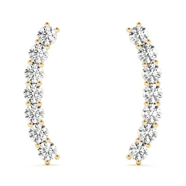 18K Yellow Gold Lab Diamond 5-Stone Earring Jackets